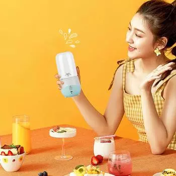 Портативная мешалка Индивидуальная мешалка для коктейлей и фруктовых соковыжималок USB перезаряжаемая с 4 лезвиями Ручные блендеры для спортивных путешествий и активного отдыха синий