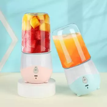 Портативная мешалка Индивидуальная мешалка для коктейлей и фруктовых соковыжималок USB перезаряжаемая с 4 лезвиями Ручные блендеры для спортивных путешествий и активного отдыха синий