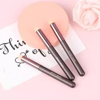 Портативная мини-кисть для губ с круглой головкой, кисть для помады, кисть для консилера, блеск для губ для девочек, кисть для макияжа чёрный