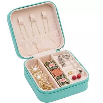 Портативная мини-коробка для хранения ювелирных изделий, дорожный органайзер, футляр для ювелирных изделий, кожаный чехол для хранения серег, ожерелье, кольцо, органайзер для ювелирных изделий, дисплей белый