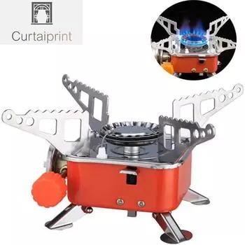 Портативная мини-квадратная плита, уличная складная газовая плита, кухонная утварь для кемпинга, ультра-легкая дорожная посуда, туристическое оборудование красный