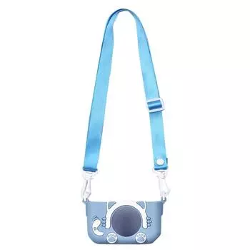 Портативная мини-мультяшная камера, регулируемый силиконовый чехол (Синий Кот) #C