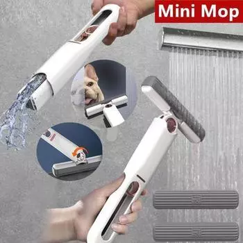 Портативная мини-швабра с самовыдавливанием, ручная щетка для чистки, швабра с губкой для кухни, ванной комнаты, посуда, настольное автомобильное стекло