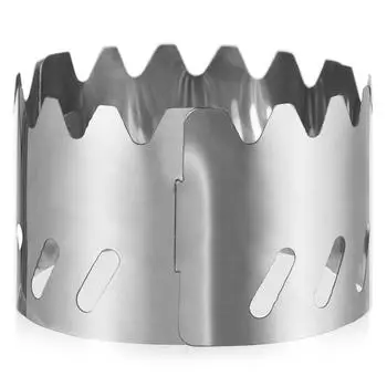 Портативная мини-спиртовая печь TOMSHOO из алюминиевого сплава с крышкой и ветровым стеклом из нержавеющей стали without Windscreen серебряный