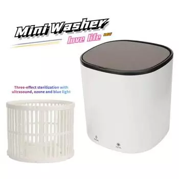 Портативная мини-стиральная машина, бытовая ведро для ультразвуковой очистки, дополнительная зарядка и подключаемый модуль Plug-in styleA1 белый