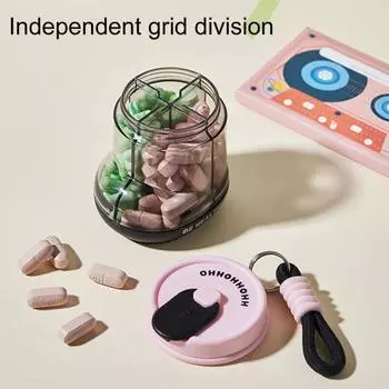 Портативная мини-таблетница с крышкой, большой вместимостью, несколько отделений, прозрачная, для путешествий белый