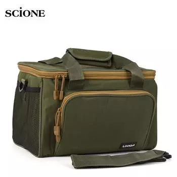 Портативная многофункциональная парусиновая сумка на плечо для рыбалки, сумка для рыболовных снастей, сумка для рыболовной приманки, катушка, чехол для удочек One Size камуфляжный