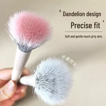 Портативная мягкая кисть для румян и пудры из искусственной шерсти - с крупным точечным дизайном Dot Blush Brush белый