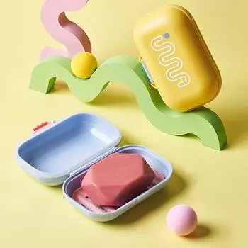 Портативная мыльница для ванной с крышкой, домашняя пластиковая мыльница, которая сохраняет мыло сухим, мыльница, дорожные принадлежности синий