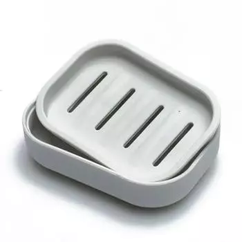 Портативная мыльница Двухслойная пластиковая коробка Бытовая ванная комната Поддон для слива Ванная комната Мыльница с крышкой