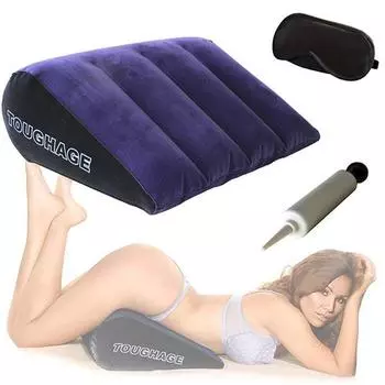 Портативная надувная клиновидная подушка, портативная спинка, подушка Magic Triangle, многофункциональная надувная подушка из ПВХ для тела, помощь в коррекции осанки синий