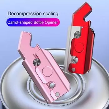 Портативная открывалка для бутылок из алюминиевого сплава для снятия стресса для детей и взрослых, 3D-печатная гравитационная игрушка для моркови, многофункциональные инструменты для открывания бутылок