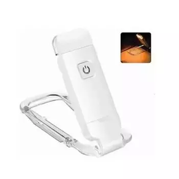 Портативная перезаряжаемая лампа для чтения, 3 уровня яркости, гибкие зажимы для книг, светодиодная настольная лампа для чтения для детей, лампа-закладка белый