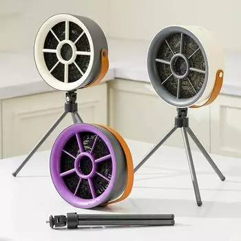 Портативная перезаряжаемая вытяжка, мини-настольная вытяжка, вентилятор для дымоудаления 2 filter screens фиолетовый