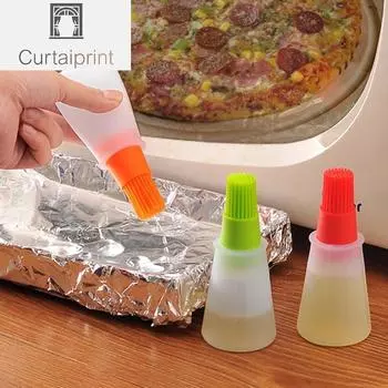 Портативная пищевая силиконовая бутылка для масла с кистью, щетка для барбекю, наметочная щетка, термостойкие масляные щетки для гриля, инструменты для выпечки красный