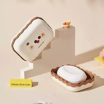 Портативная пластиковая дорожная мыльница, симпатичный поддон для сбора капель воды, мыльница, аксессуары для ванной комнаты с крышками, держатель для мыла для душа