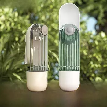 Портативная поилка для собак и кошек: Идеально подходит для прогулок на свежем воздухе и путешествий. Water and Grain Cup бежевый