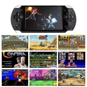 Портативная портативная игровая консоль PSP, 8 ГБ, 32 бита, 4,3 дюйма, X6, аркадная ностальгия, ретро, FC, портативная электронная портативная консоль GBA, 10 000 игр синий