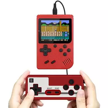 Портативная портативная игровая консоль с геймпадом, 3-дюймовым полноцветным экраном, встроенными 500 ретро-играми белый