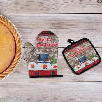 Портативная практичная термостойкая перчатка широкого применения для рождественской духовки для домашней микроволновой печи 3