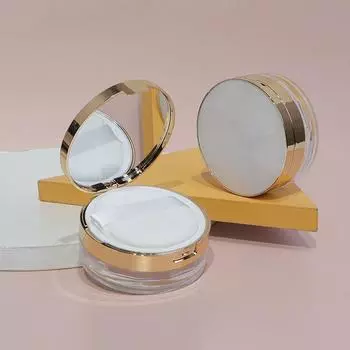 Портативная пудреница, ручная пустая пудреница с ситом, косметическая дорожная пудреница, сито, контейнер с пуховкой onesize