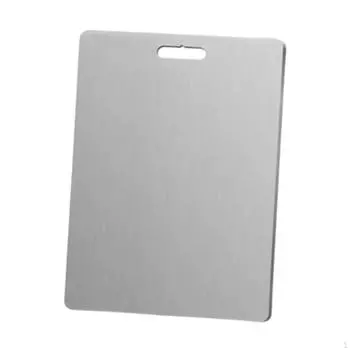 Портативная разделочная доска из нержавеющей стали для мяса и овощей с ручкой 34cmx23cm