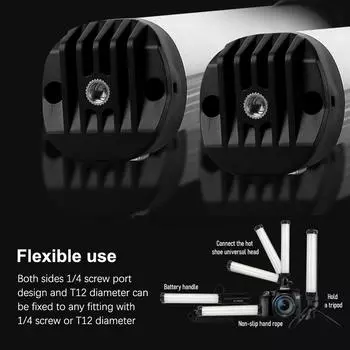 Портативная RGB-лампа для фотосъемки, светодиодная лампа с регулируемой яркостью, портативная лампа для видеоблога с аккумулятором емкостью 2000 мАч, 49 RGB чёрный