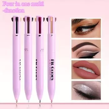 Портативная ручка для макияжа 4 в 1, подходит для подводки глаз, губ, карандаша для бровей, теней для век и т. д. 4 in 1
