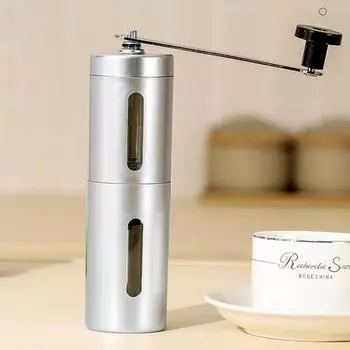 Портативная ручная кофемолка из нержавеющей стали с ручным встряхиванием чёрный