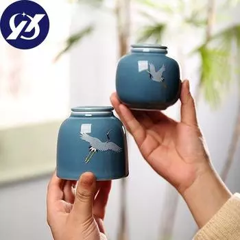 Портативная ручная роспись кран-чайник керамическая канистра герметичная банка для специй резервуар для хранения упаковочная коробка