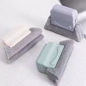 Портативная щетка для чистки оконных пазов, небольшой бытовой инструмент для чистки серый