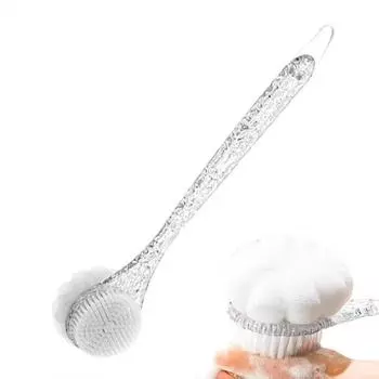 Портативная щетка для ванны с кристальной ручкой, прозрачная щетка для спины, двухсторонняя щетка для душа прозрачный