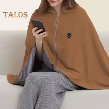 Портативная шаль с подогревом USB, одеяло, шаль, электрический согревающий плащ для тела, 3 уровня нагрева, шаль-обертка для женщин кофейный