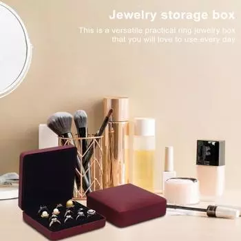 Портативная шкатулка для хранения ювелирных изделий, роскошная искусственная кожа, бархатная подкладка, однотонный цвет, большая вместимость, держатель для сережек, органайзер для колец, контейнер, чехол