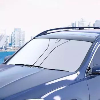 Портативная шторка на лобовое стекло автомобиля, двухслойная солнцезащитная изоляционная ткань, солнцезащитный козырек для салона автомобиля, зонт от солнца на переднем окне, защита от ультрафиолета
