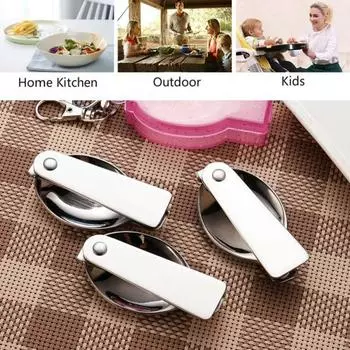 Портативная складная ложка из нержавеющей стали, посуда для пикника и кемпинга на открытом воздухе Spoon