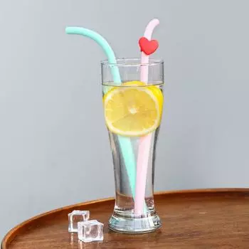 Портативная складная силиконовая изогнутая соломинка с пластиковым пыленепроницаемым ящиком для хранения, набор для чая с молоком, заостренная косая прямая соломинка.