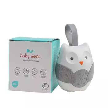 Портативная совиная машина с белым шумом, детская соска с 10 легкими музыкальными песнями, 2 колыбельными с естественными звуками, силиконовый ремешок для малышей