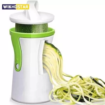 Портативная спиральная овощерезка, ручная спиральная овощерезка из нержавеющей стали, спиральная овощерезка, резак, кухонные гаджеты