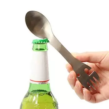 Портативная Spork, удобная противоскользящая ручка, легко моется, универсальная открывалка для бутылок, кухонный гаджет