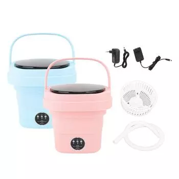 Портативная стиральная машина 6л 36Вт складная водонепроницаемая мини-стиральная машина IPX4 для квартиры на колесах Blue EU Plug