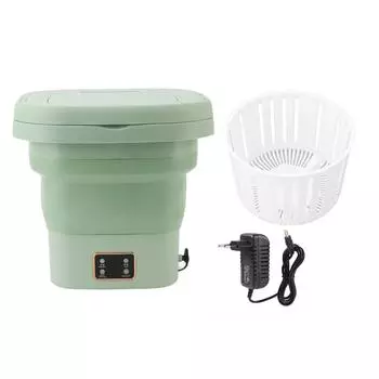 Портативная стиральная машина 9л, складная маленькая стиральная машина, автоматическая стиральная машина для детского нижнего белья Green