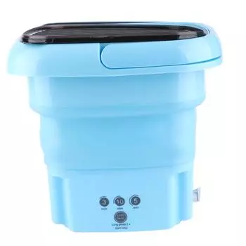 Портативная стиральная машина сушилка расческа складная встроенная мини-мойка для нижнего белья Blue Ray со сливом синий