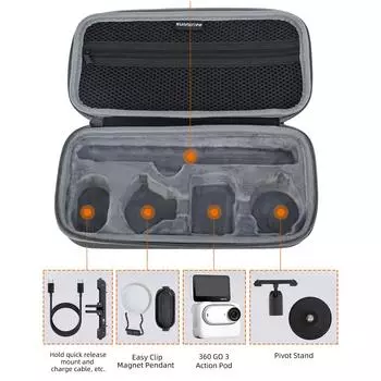 Портативная сумка для хранения, амортизирующий чехол-органайзер, устойчивое к царапинам решение для хранения Conatiner для камеры 360 GO 3