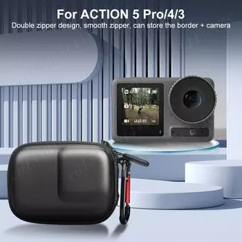 Портативная сумка для хранения DJI OSMO Action 5 Pro/4/3 с карабином, дорожный футляр, защитный бокс, защитный чехол для переноски, аксессуар серый