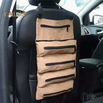 Портативная сумка для хранения инструментов, большая, с 5 отделениями, застежка-молния, водонепроницаемая, прочная, набор инструментов для ремонта, сумка-рулон на молнии армия зеленый