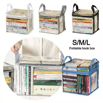 Портативная сумка для хранения комиксов на молнии, штабелируемая, прозрачная, пыленепроницаемая, с ручкой, контейнер для сбора, для студентов