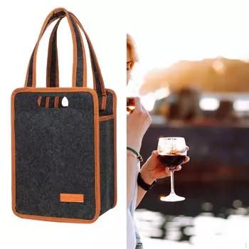 Портативная сумка для хранения вина, органайзер для бутылок, идеально подходит для встреч на открытом воздухе 24x18cm for6Bottles