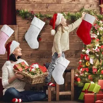 Портативная сумка для конфет со шнурком, однотонная плюшевая сумка для носков, подвесной орнамент для рождественской елки розовый