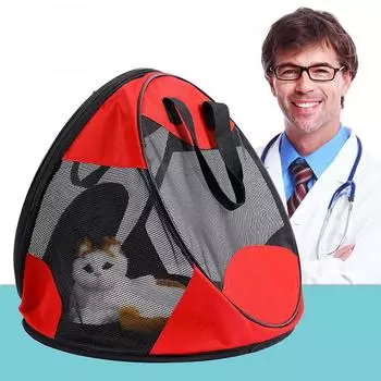 Портативная сумка для кошек для прогулок, легкая треугольная сумка для переноски, дышащая складная сумка для кошек, сумка для собак для инъекций и стерилизации 40*40*40cm